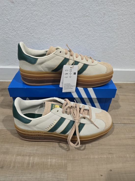 adidas Shoes - adidas Gazelle Women's Casual Sneakers - Cream & Green
